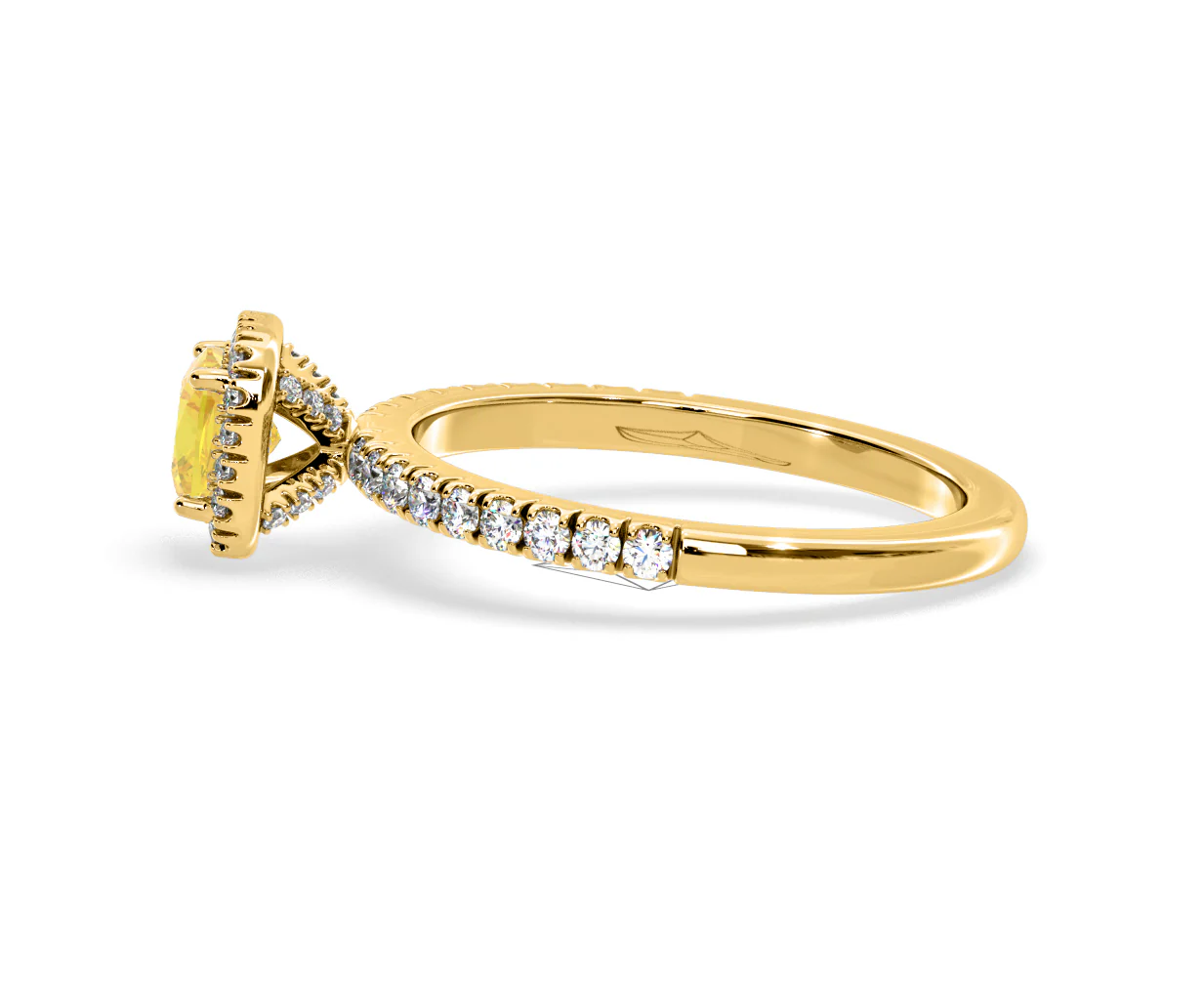 Beatrice Yellow Lab Diamond 1.00ct Cushion Halo Ring in 18K Yellow Gold- Elara Collection - Image 27