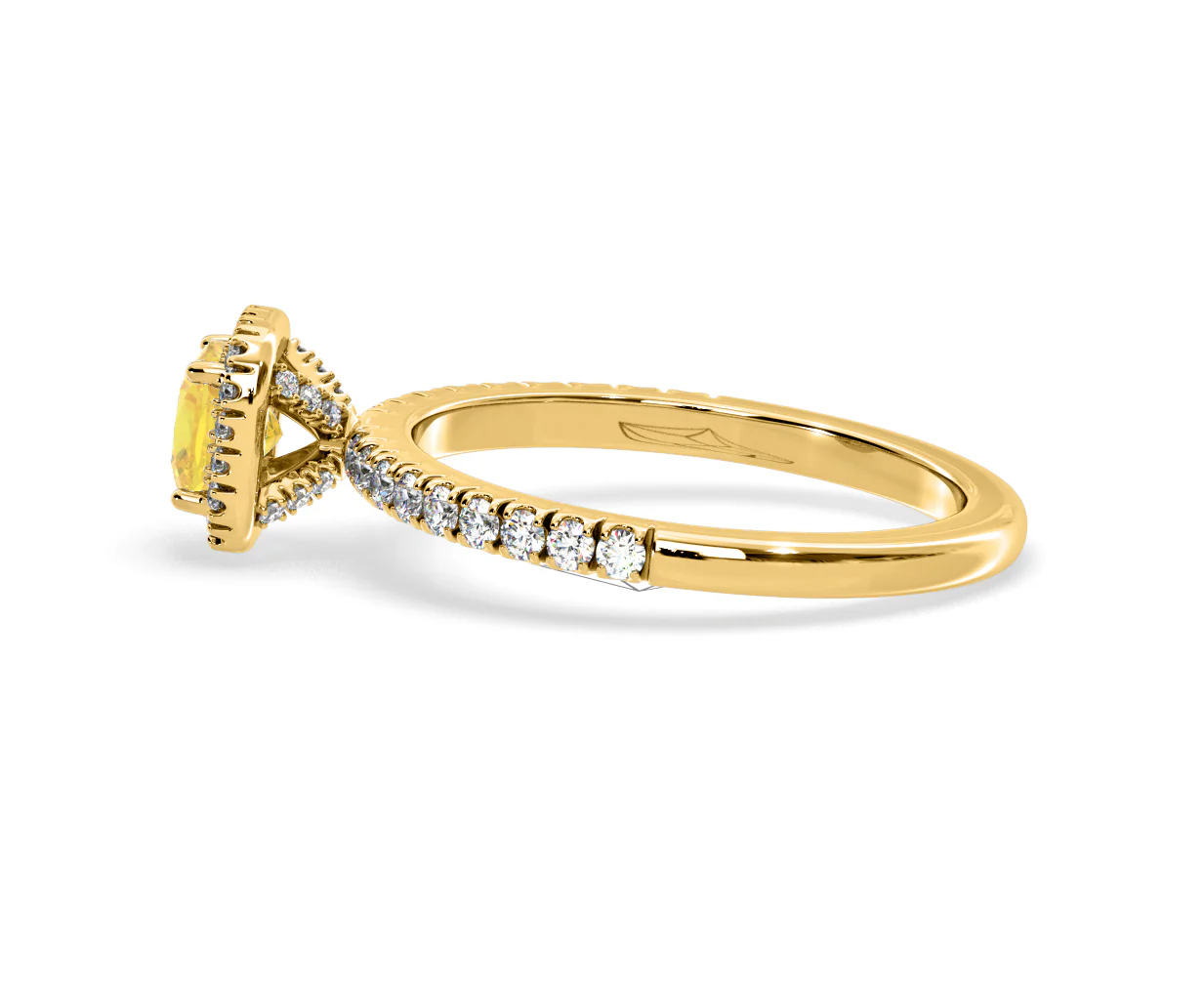 Beatrice Yellow Lab Diamond 1.00ct Cushion Halo Ring in 18K Yellow Gold- Elara Collection - Image 28
