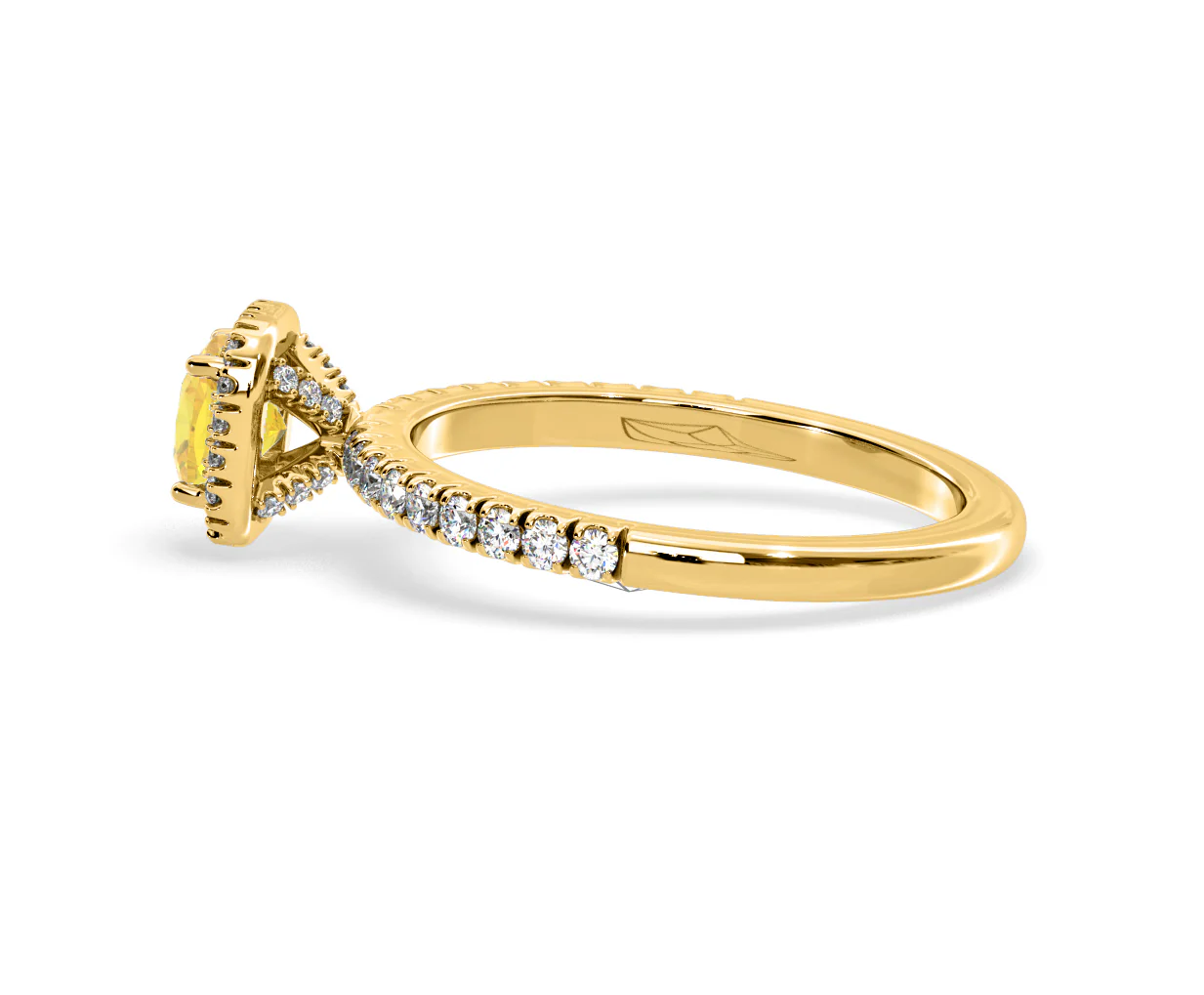 Beatrice Yellow Lab Diamond 1.00ct Cushion Halo Ring in 18K Yellow Gold- Elara Collection - Image 29