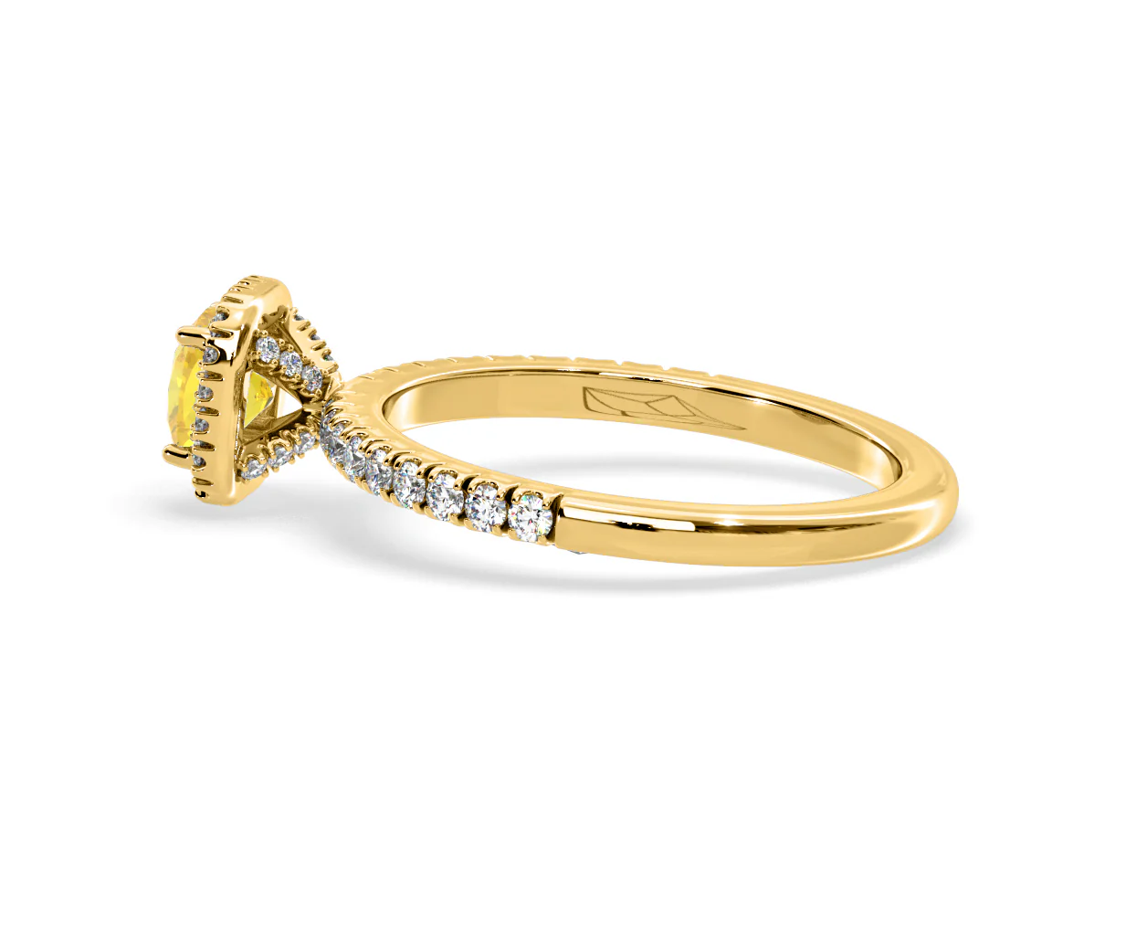 Beatrice Yellow Lab Diamond 1.00ct Cushion Halo Ring in 18K Yellow Gold- Elara Collection - Image 30