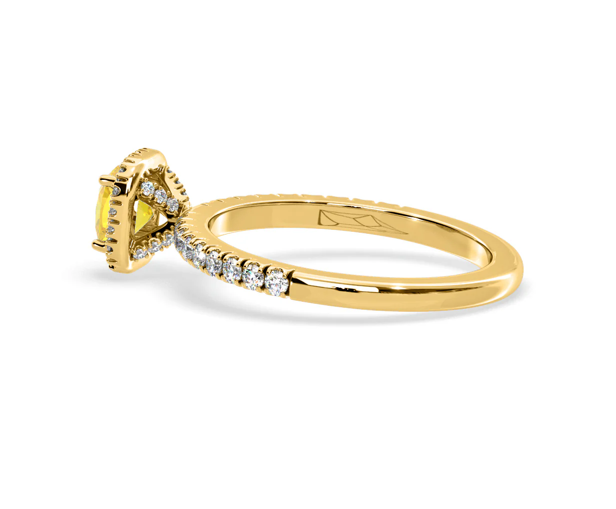 Beatrice Yellow Lab Diamond 1.00ct Cushion Halo Ring in 18K Yellow Gold- Elara Collection - Image 31