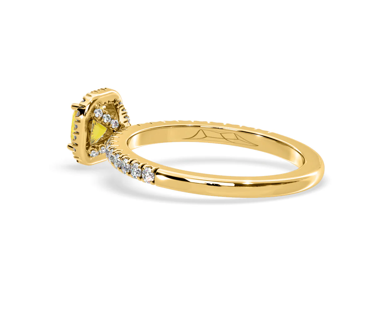 Beatrice Yellow Lab Diamond 1.00ct Cushion Halo Ring in 18K Yellow Gold- Elara Collection - Image 34