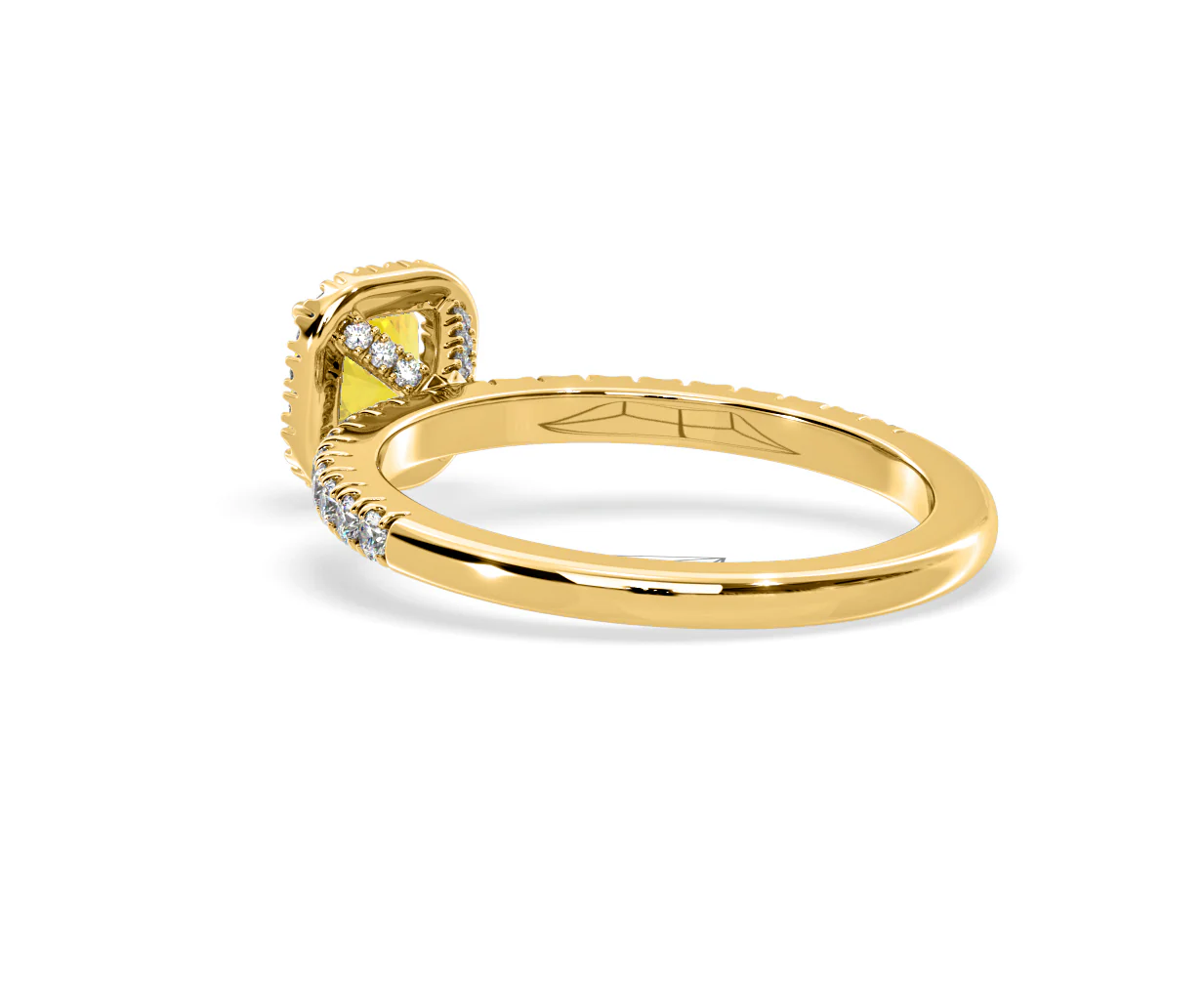 Beatrice Yellow Lab Diamond 1.00ct Cushion Halo Ring in 18K Yellow Gold- Elara Collection - Image 38
