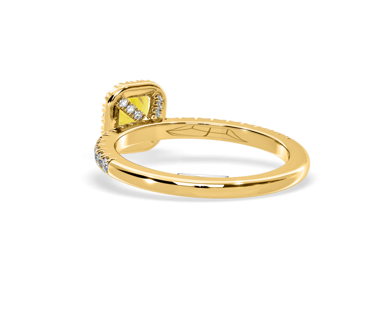 Beatrice Yellow Lab Diamond 1.00ct Cushion Halo Ring in 18K Yellow Gold- Elara Collection - Image 40
