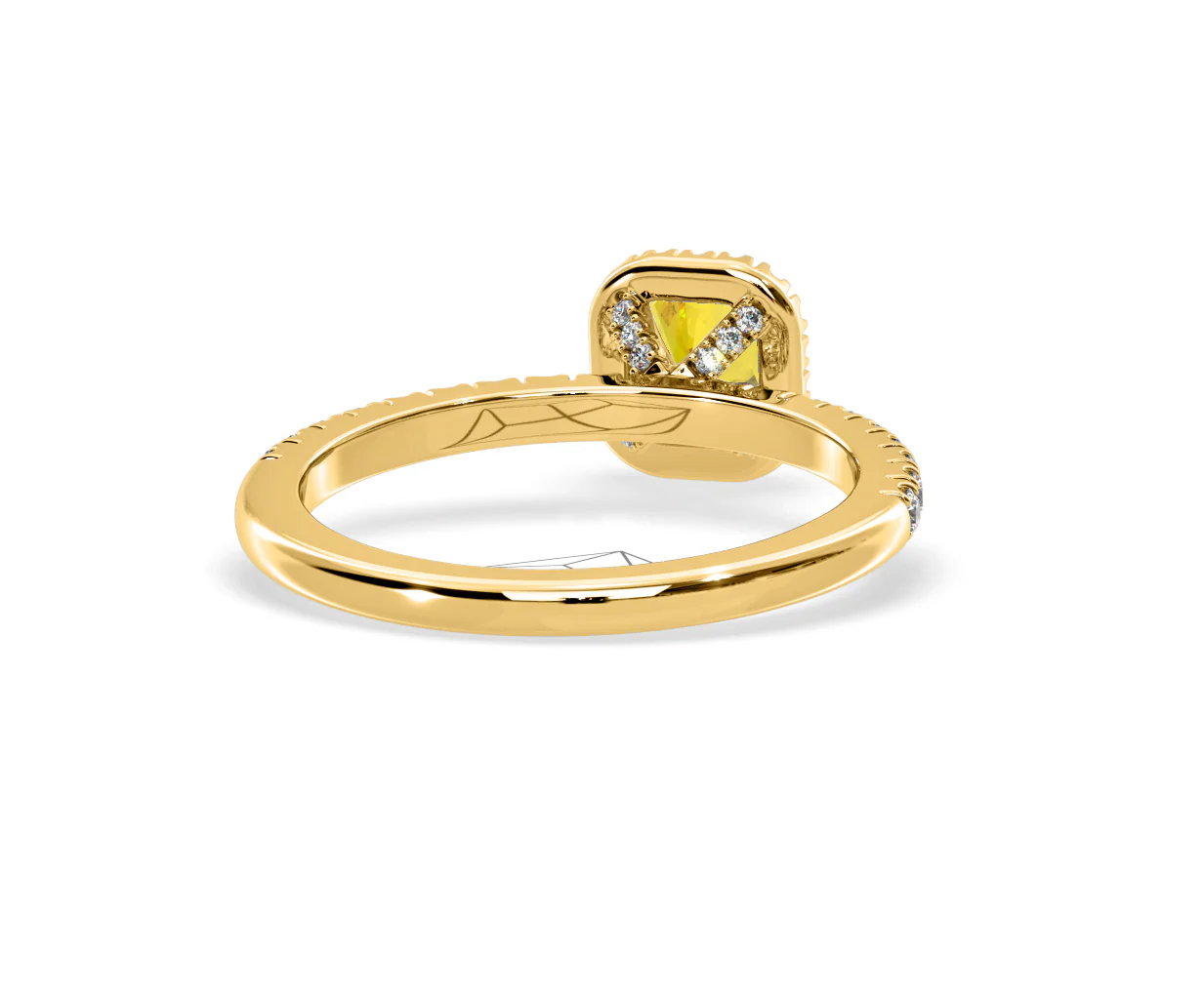 Beatrice Yellow Lab Diamond 1.00ct Cushion Halo Ring in 18K Yellow Gold- Elara Collection - Image 50