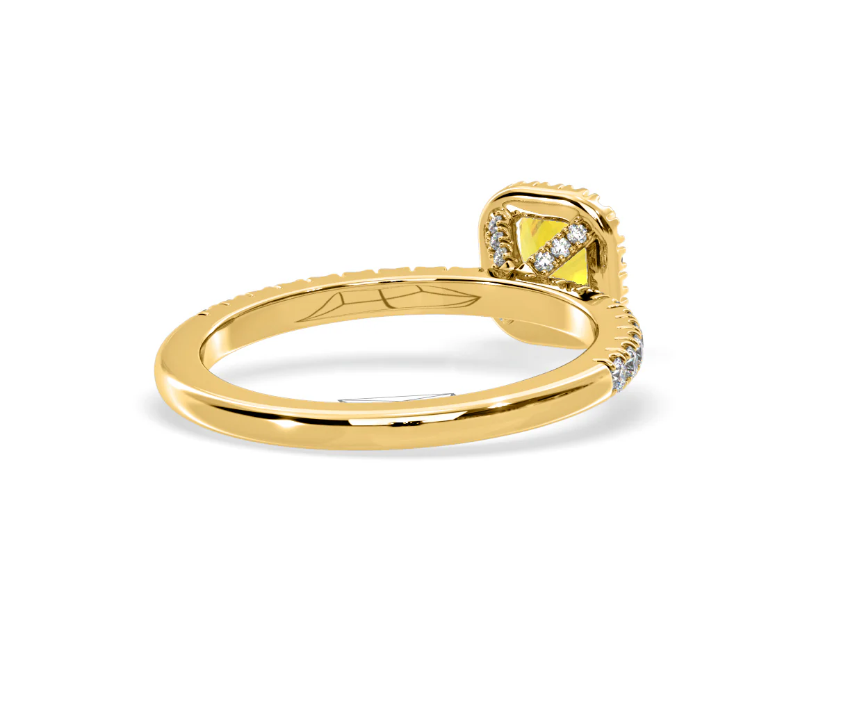Beatrice Yellow Lab Diamond 1.00ct Cushion Halo Ring in 18K Yellow Gold- Elara Collection - Image 53