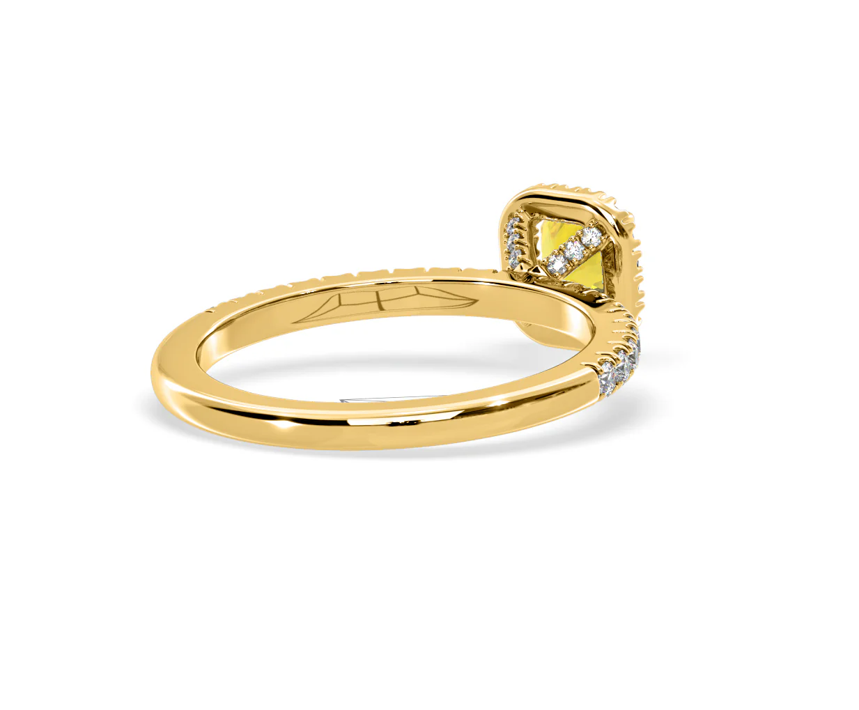 Beatrice Yellow Lab Diamond 1.00ct Cushion Halo Ring in 18K Yellow Gold- Elara Collection - Image 54