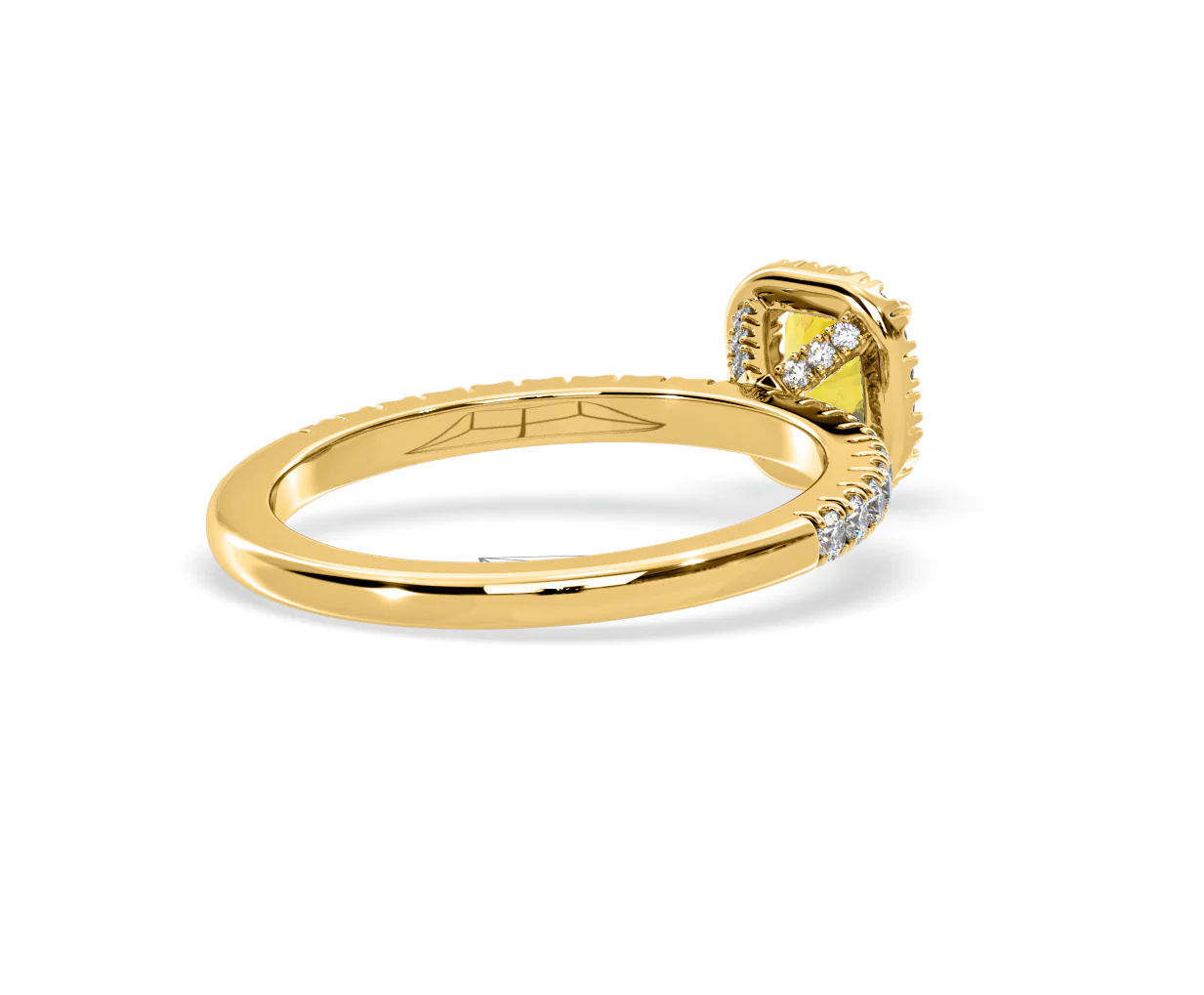 Beatrice Yellow Lab Diamond 1.00ct Cushion Halo Ring in 18K Yellow Gold- Elara Collection - Image 55