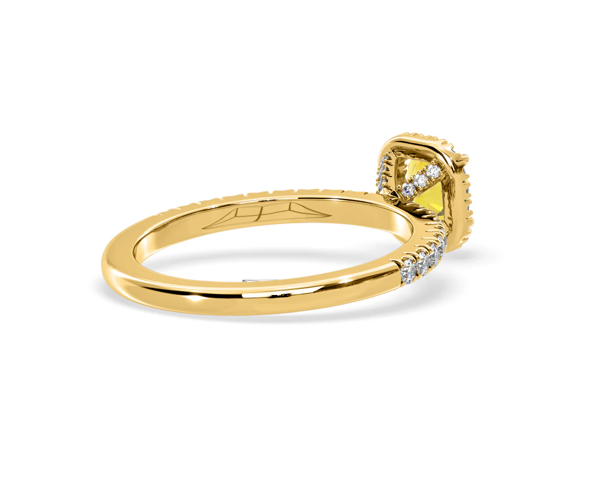 Beatrice Yellow Lab Diamond 1.00ct Cushion Halo Ring in 18K Yellow Gold- Elara Collection - Image 56