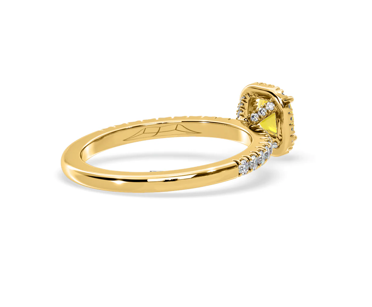 Beatrice Yellow Lab Diamond 1.00ct Cushion Halo Ring in 18K Yellow Gold- Elara Collection - Image 57