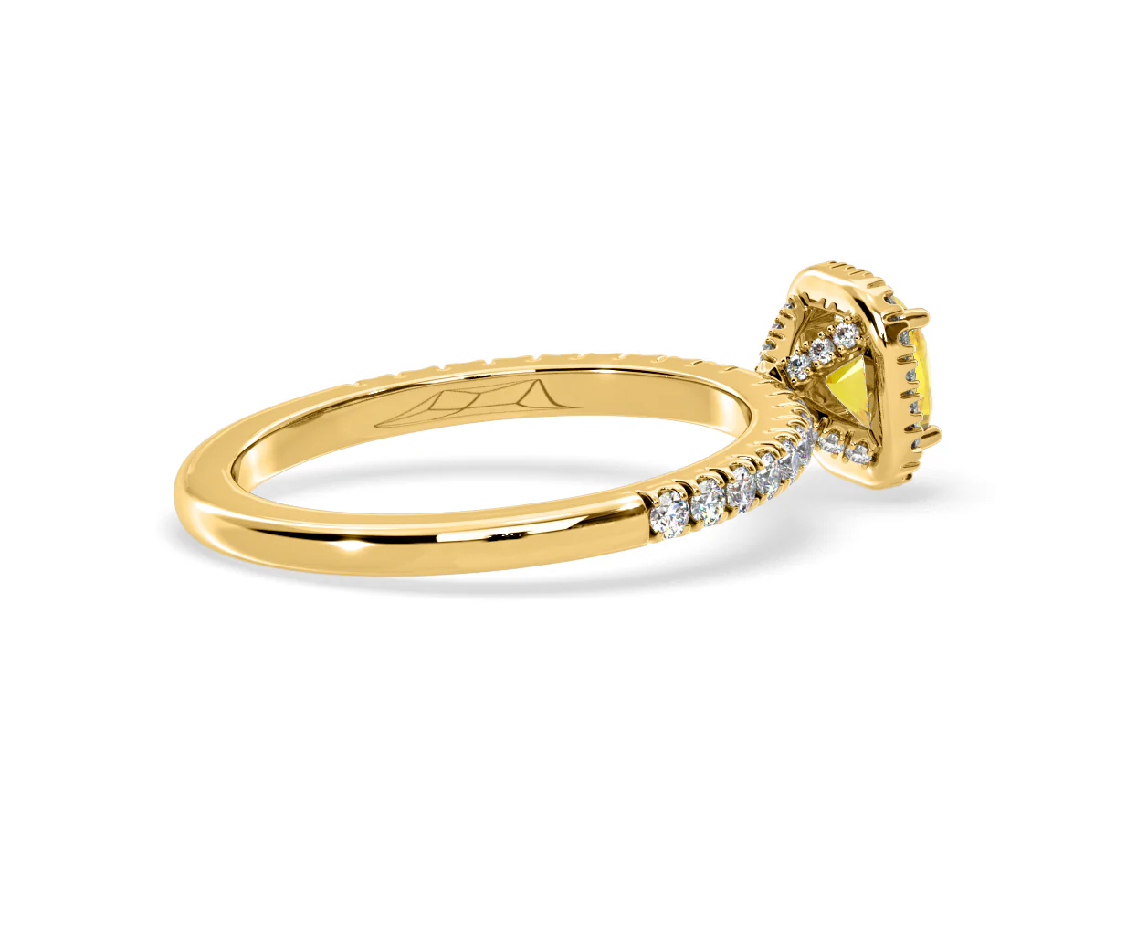 Beatrice Yellow Lab Diamond 1.00ct Cushion Halo Ring in 18K Yellow Gold- Elara Collection - Image 60