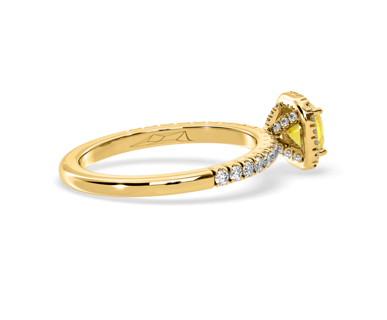 Beatrice Yellow Lab Diamond 1.00ct Cushion Halo Ring in 18K Yellow Gold- Elara Collection - Image 61