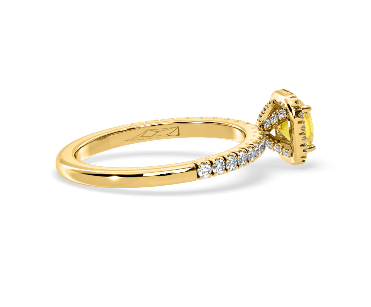 Beatrice Yellow Lab Diamond 1.00ct Cushion Halo Ring in 18K Yellow Gold- Elara Collection - Image 62