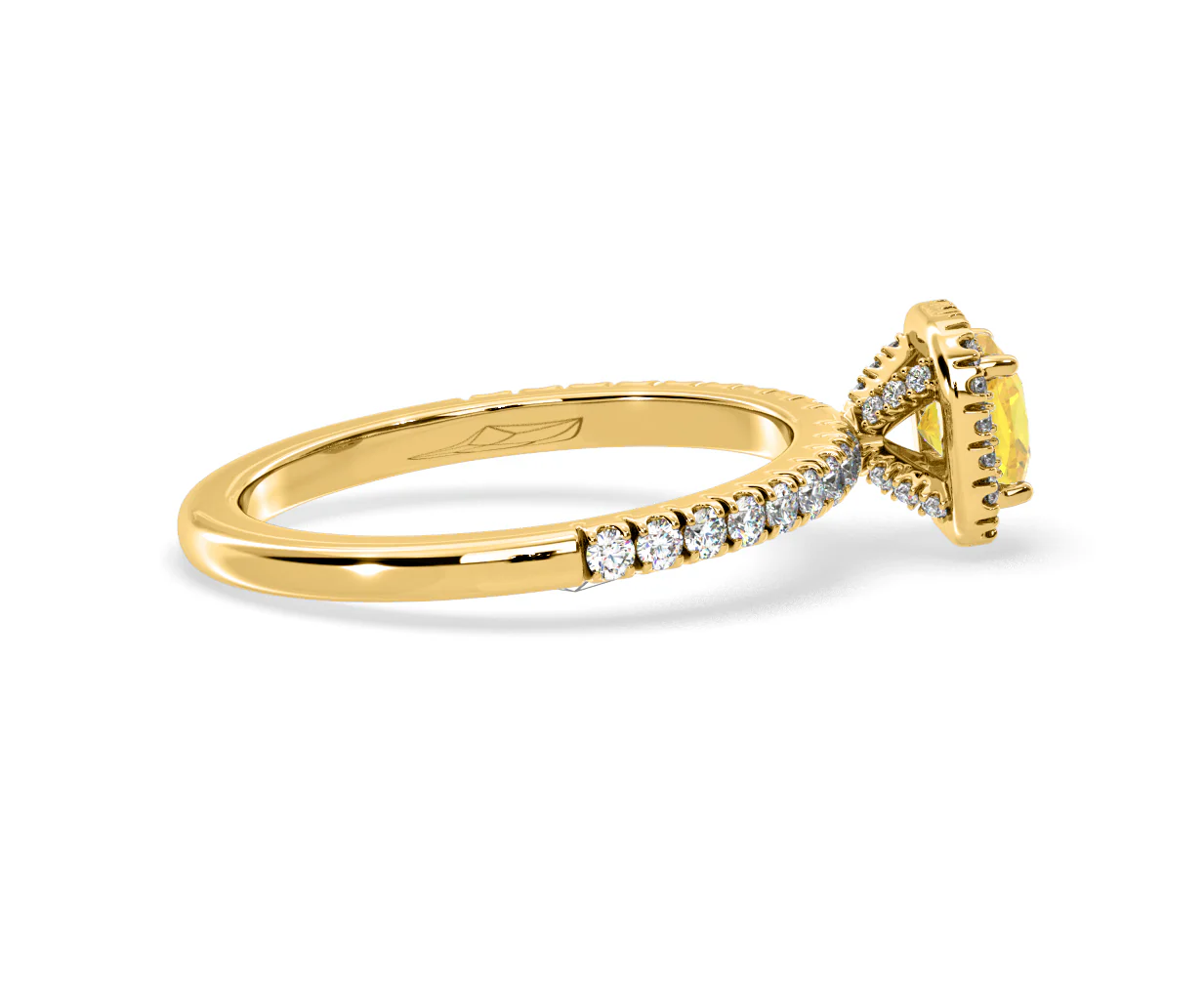 Beatrice Yellow Lab Diamond 1.00ct Cushion Halo Ring in 18K Yellow Gold- Elara Collection - Image 64