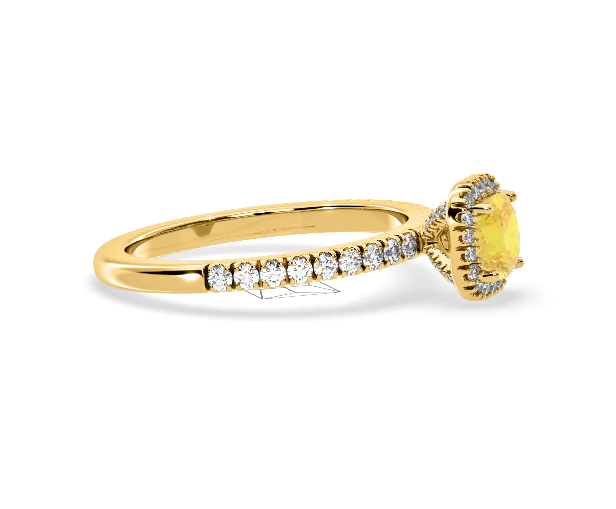 Beatrice Yellow Lab Diamond 1.00ct Cushion Halo Ring in 18K Yellow Gold- Elara Collection - Image 71