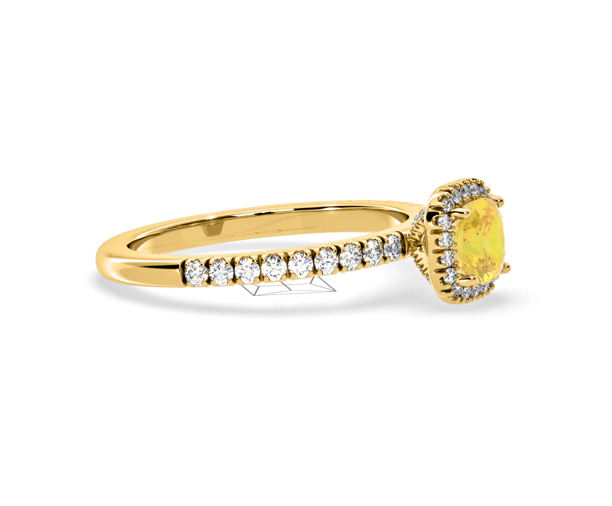Beatrice Yellow Lab Diamond 1.00ct Cushion Halo Ring in 18K Yellow Gold- Elara Collection - Image 73