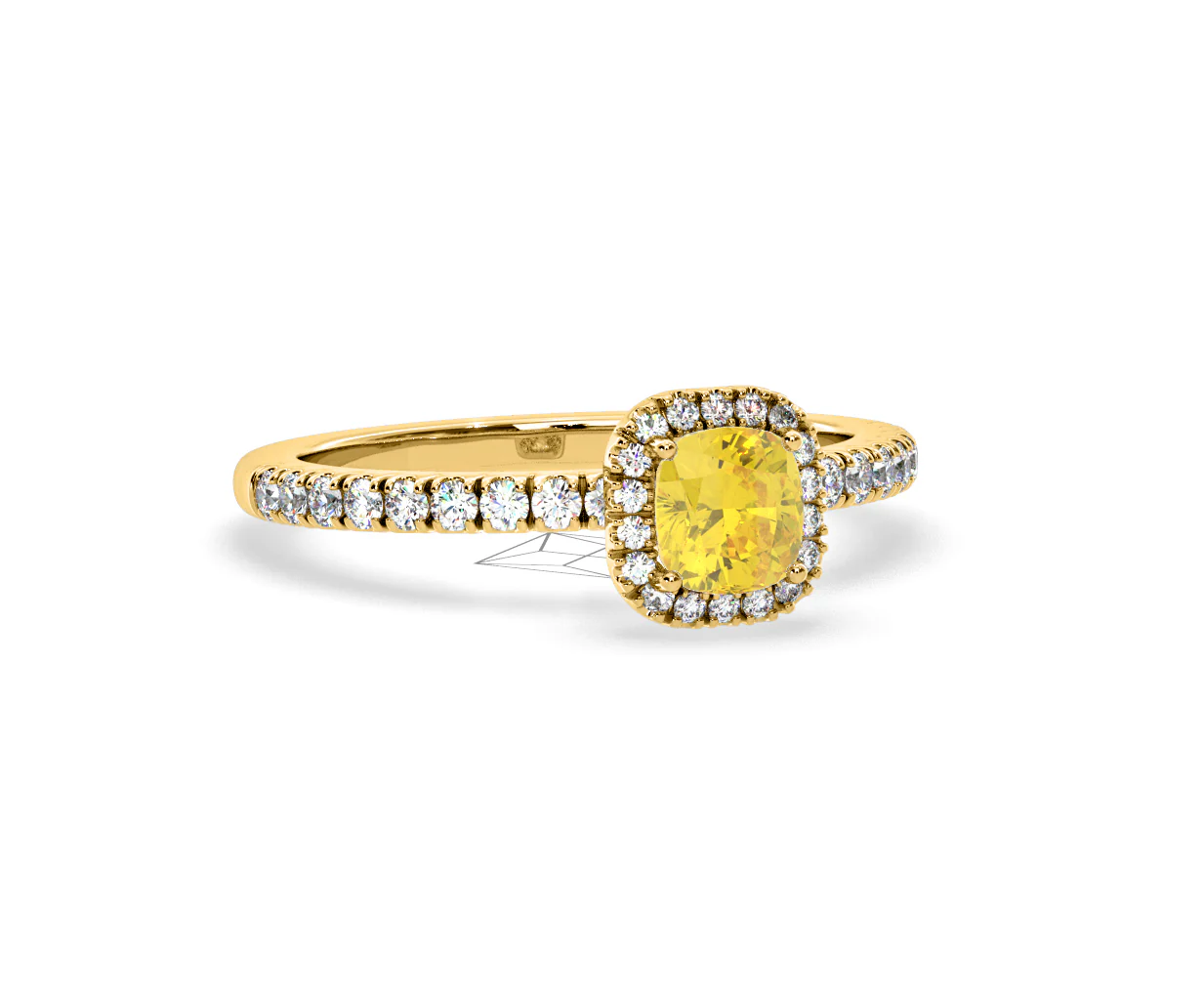 Beatrice Yellow Lab Diamond 1.00ct Cushion Halo Ring in 18K Yellow Gold- Elara Collection - Image 82