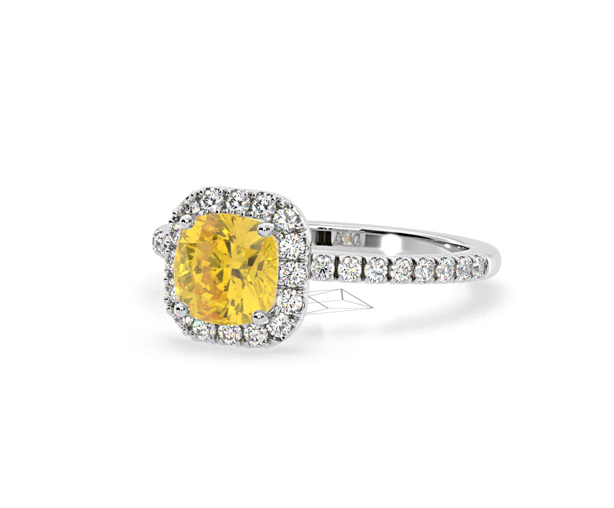 Beatrice Yellow Lab Diamond 1.65ct Cushion Halo Ring in 18K White Gold- Elara Collection - Image 12