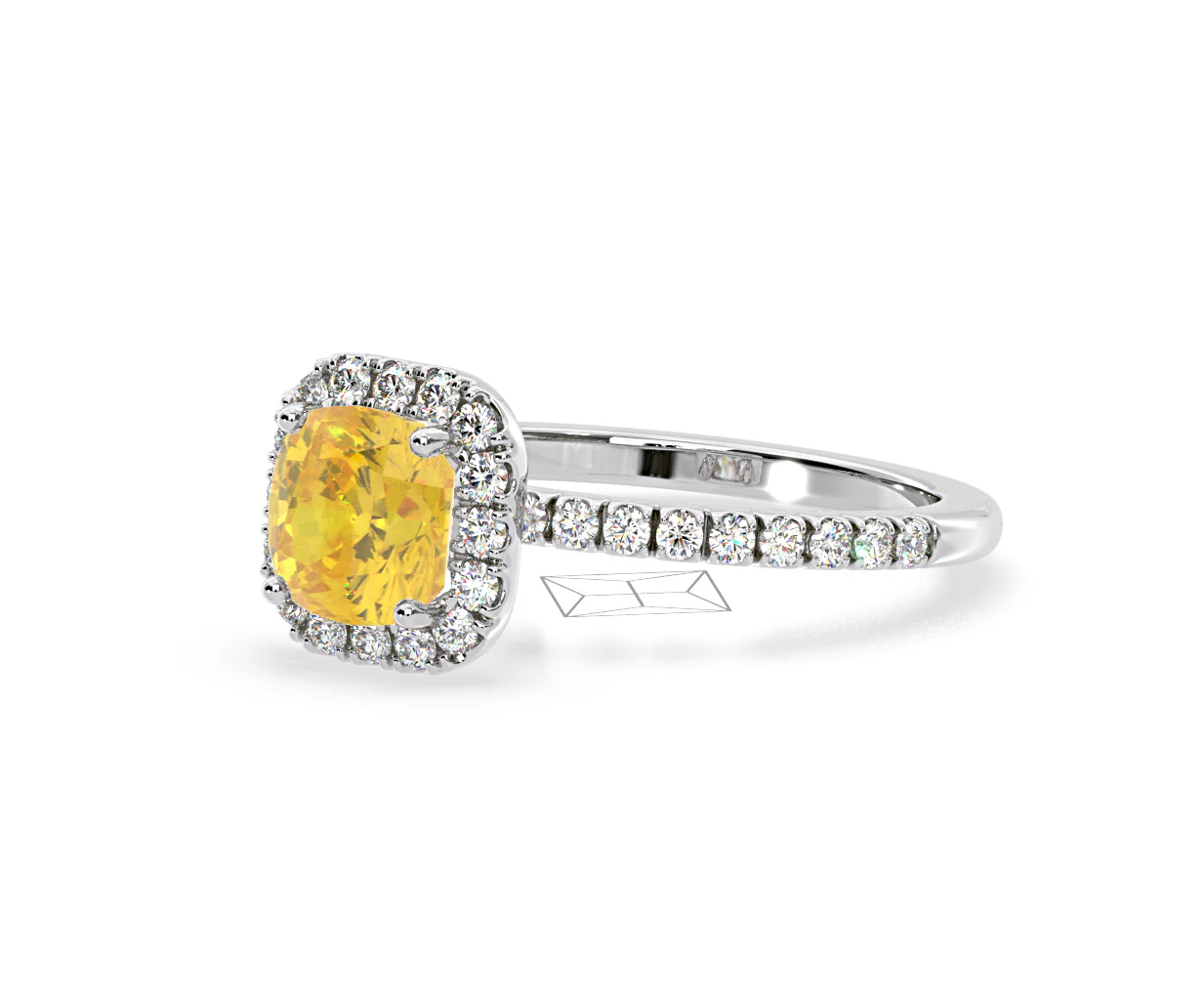 Beatrice Yellow Lab Diamond 1.65ct Cushion Halo Ring in 18K White Gold- Elara Collection - Image 15