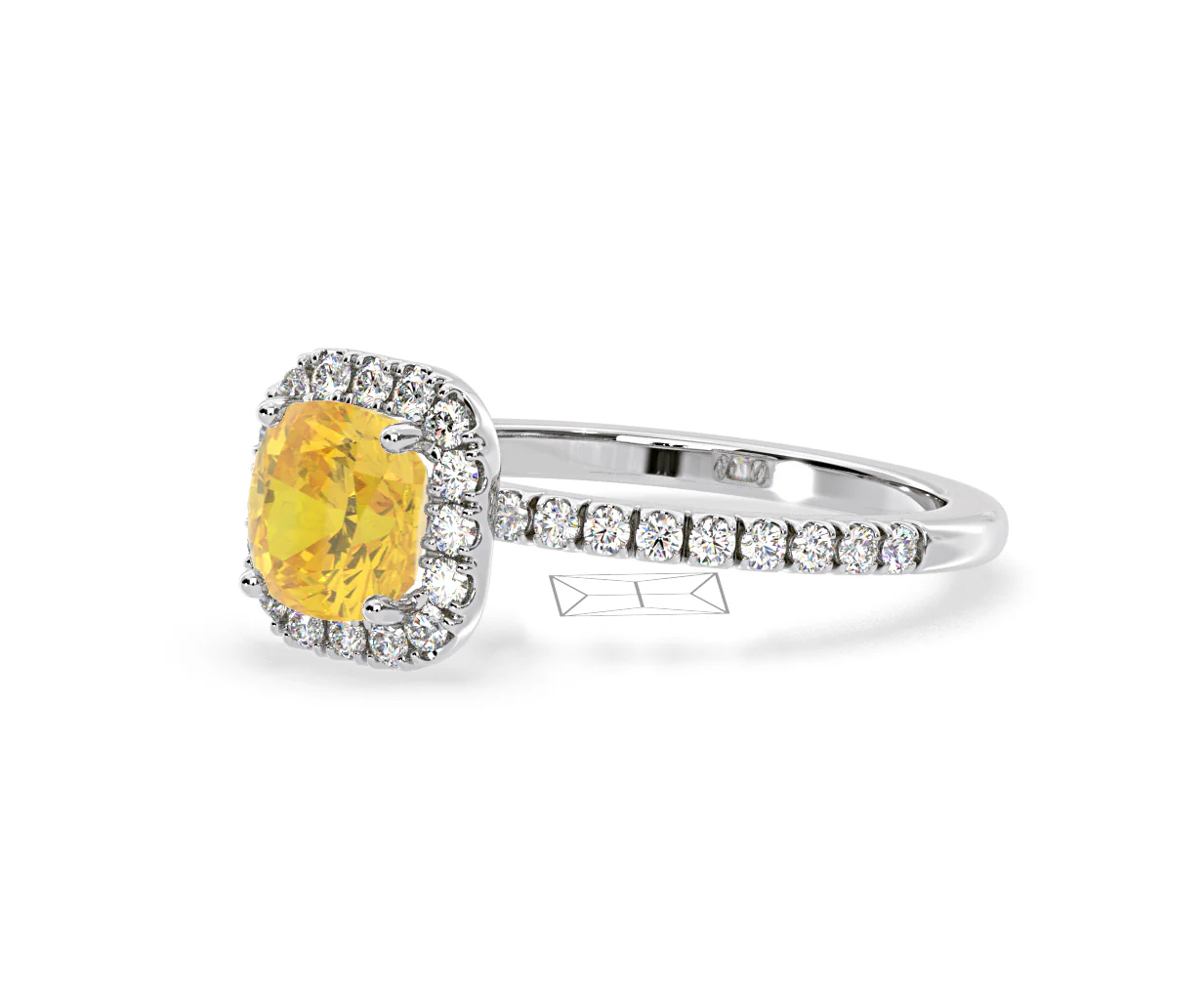 Beatrice Yellow Lab Diamond 1.65ct Cushion Halo Ring in 18K White Gold- Elara Collection - Image 16
