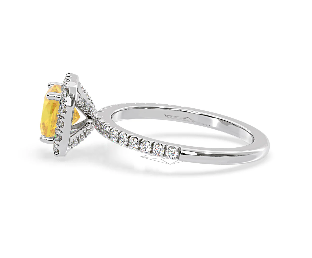 Beatrice Yellow Lab Diamond 1.65ct Cushion Halo Ring in 18K White Gold- Elara Collection - Image 27