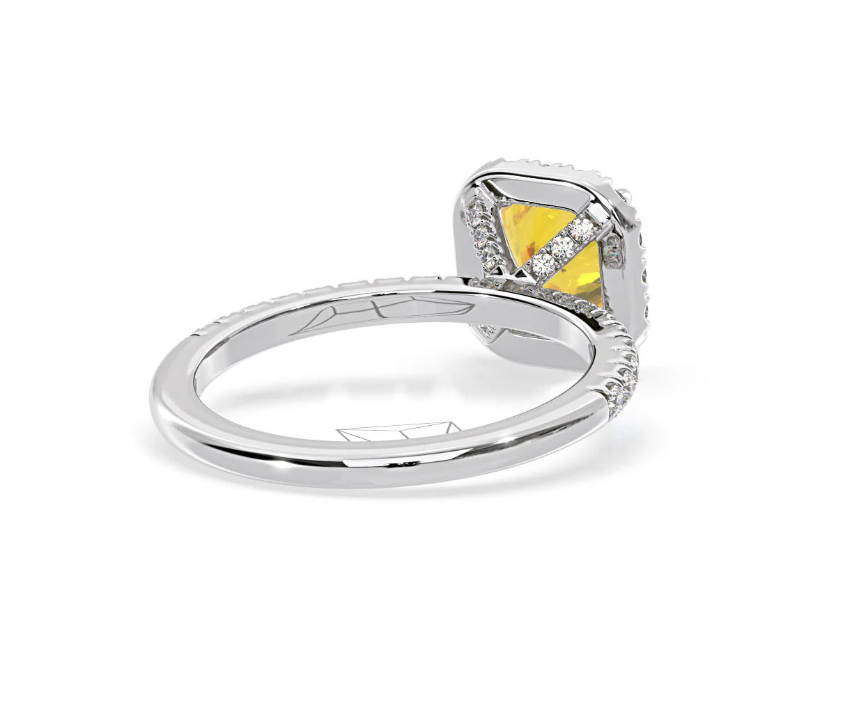 Beatrice Yellow Lab Diamond 1.65ct Cushion Halo Ring in 18K White Gold- Elara Collection - Image 53
