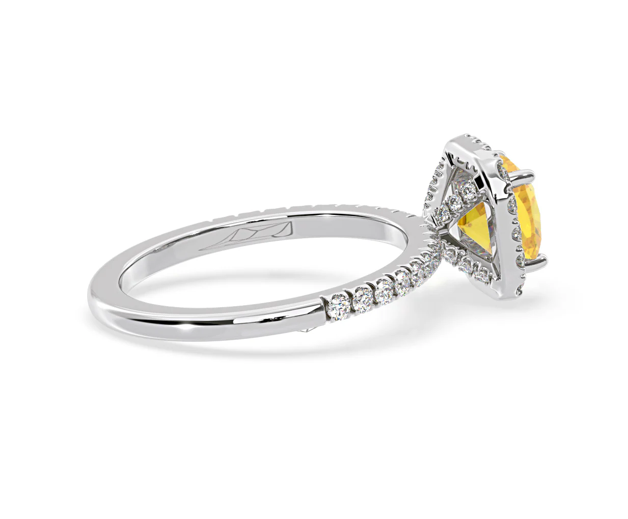 Beatrice Yellow Lab Diamond 1.65ct Cushion Halo Ring in 18K White Gold- Elara Collection - Image 62