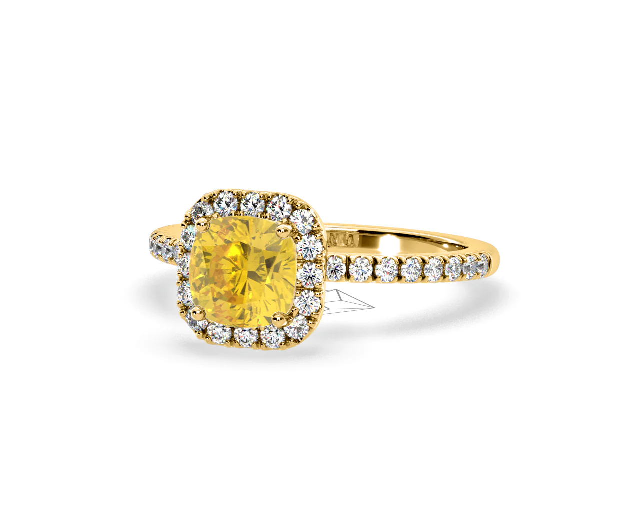 Beatrice Yellow Lab Diamond 1.65ct Cushion Halo Ring in 18K Yellow Gold- Elara Collection - Image 11