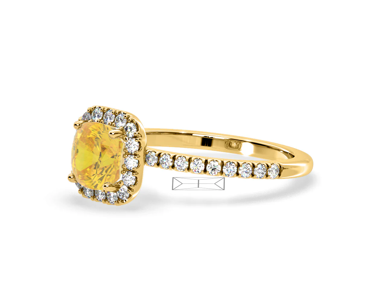 Beatrice Yellow Lab Diamond 1.65ct Cushion Halo Ring in 18K Yellow Gold- Elara Collection - Image 17