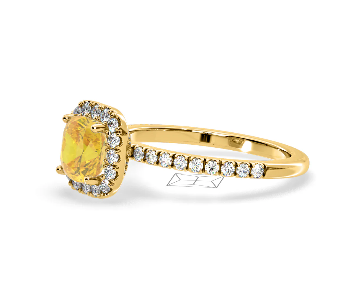 Beatrice Yellow Lab Diamond 1.65ct Cushion Halo Ring in 18K Yellow Gold- Elara Collection - Image 19