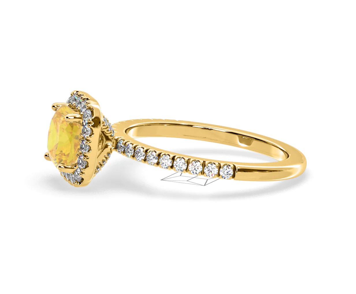 Beatrice Yellow Lab Diamond 1.65ct Cushion Halo Ring in 18K Yellow Gold- Elara Collection - Image 23