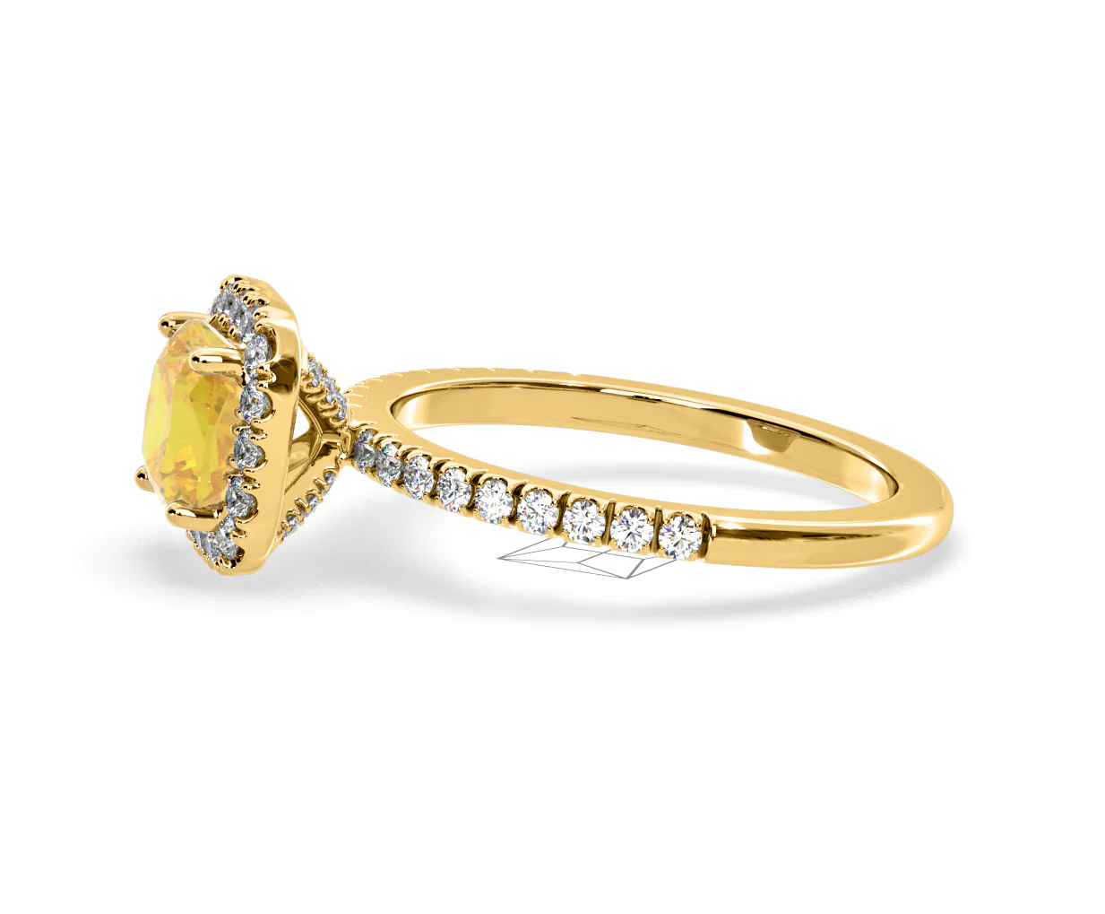 Beatrice Yellow Lab Diamond 1.65ct Cushion Halo Ring in 18K Yellow Gold- Elara Collection - Image 24