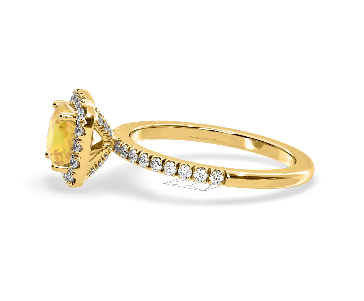 Beatrice Yellow Lab Diamond 1.65ct Cushion Halo Ring in 18K Yellow Gold- Elara Collection - Image 25