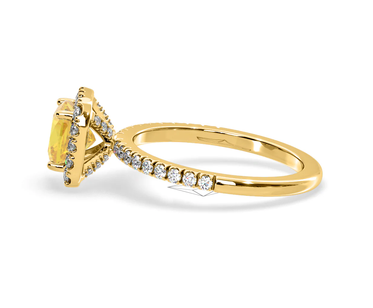 Beatrice Yellow Lab Diamond 1.65ct Cushion Halo Ring in 18K Yellow Gold- Elara Collection - Image 27
