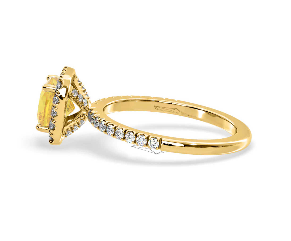 Beatrice Yellow Lab Diamond 1.65ct Cushion Halo Ring in 18K Yellow Gold- Elara Collection - Image 28