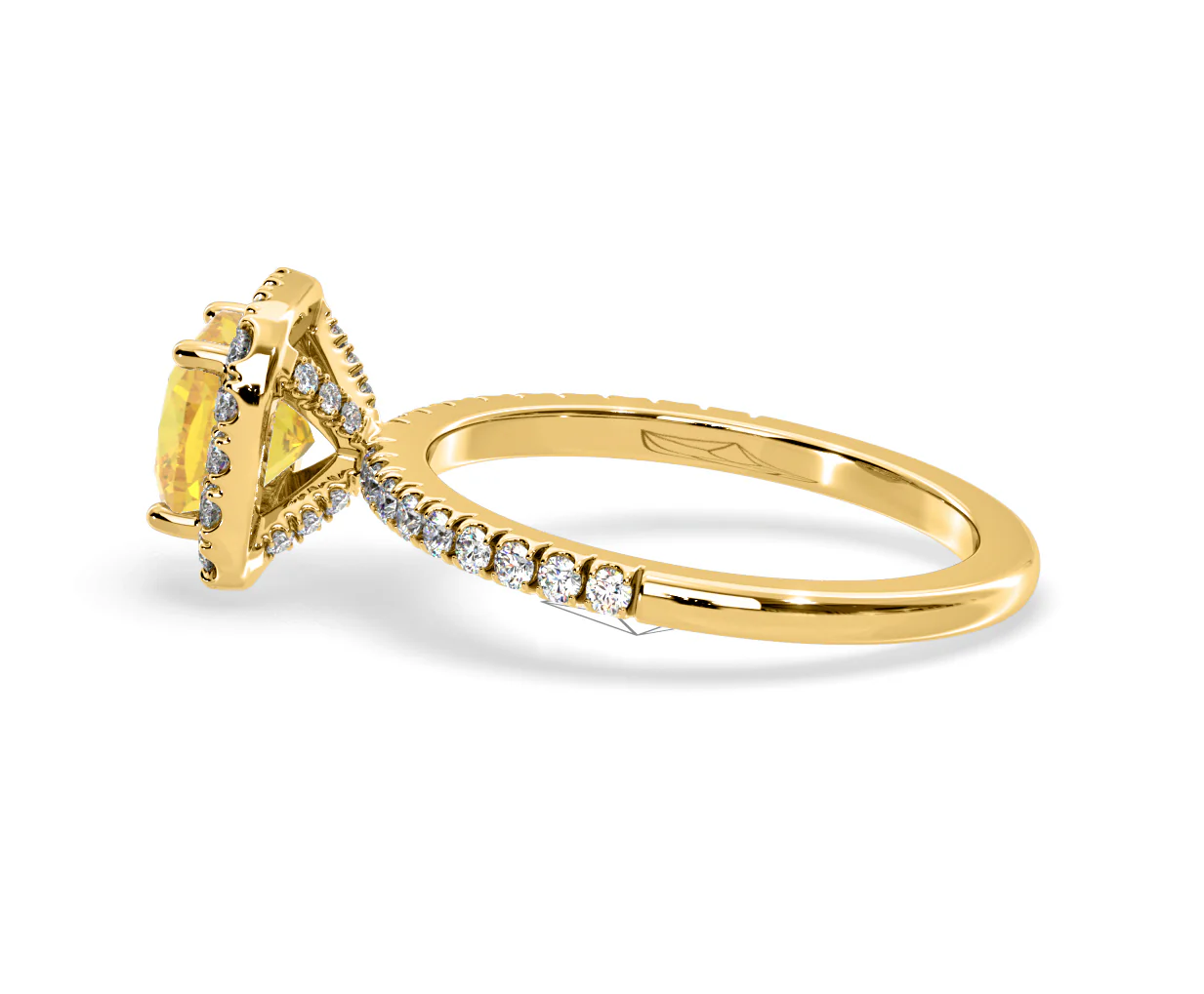 Beatrice Yellow Lab Diamond 1.65ct Cushion Halo Ring in 18K Yellow Gold- Elara Collection - Image 29