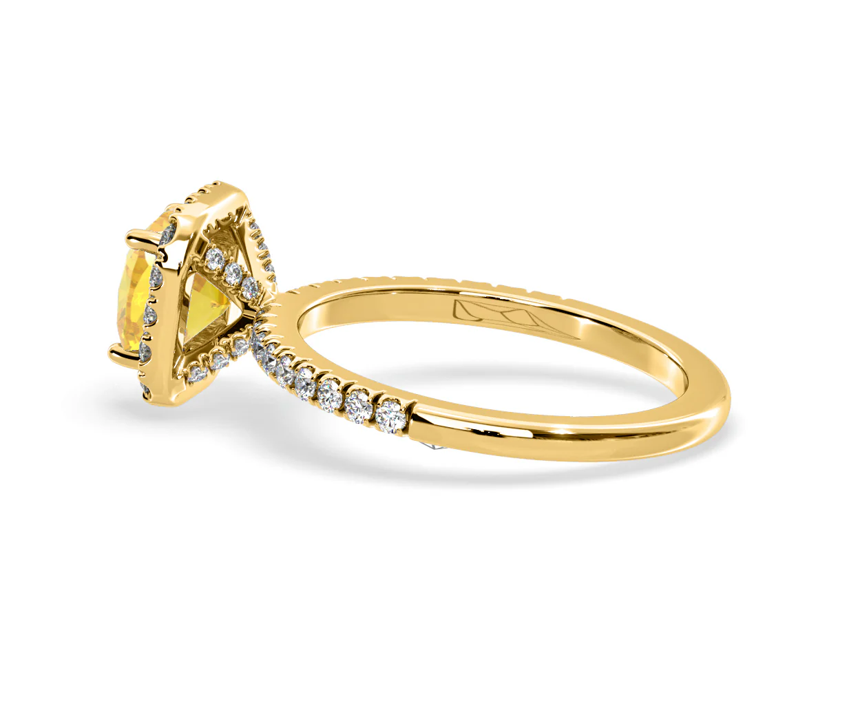 Beatrice Yellow Lab Diamond 1.65ct Cushion Halo Ring in 18K Yellow Gold- Elara Collection - Image 31
