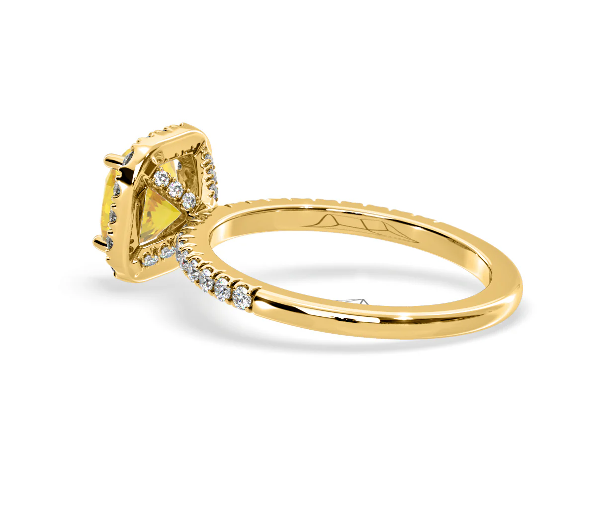 Beatrice Yellow Lab Diamond 1.65ct Cushion Halo Ring in 18K Yellow Gold- Elara Collection - Image 34