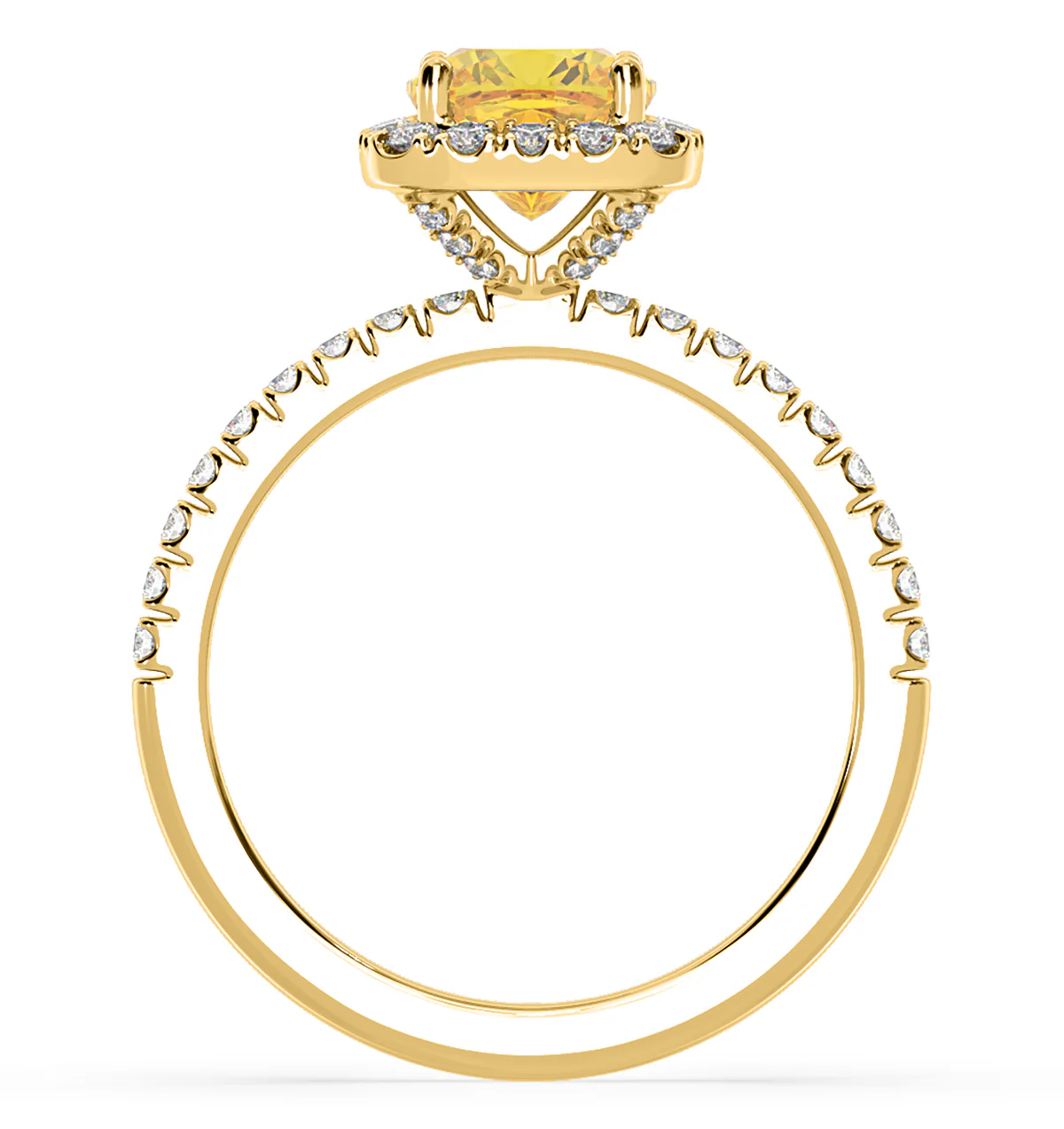 Beatrice Yellow Lab Diamond 1.65ct Cushion Halo Ring in 18K Yellow Gold- Elara Collection - Image 5