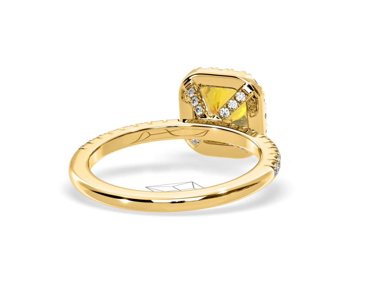 Beatrice Yellow Lab Diamond 1.65ct Cushion Halo Ring in 18K Yellow Gold- Elara Collection - Image 51