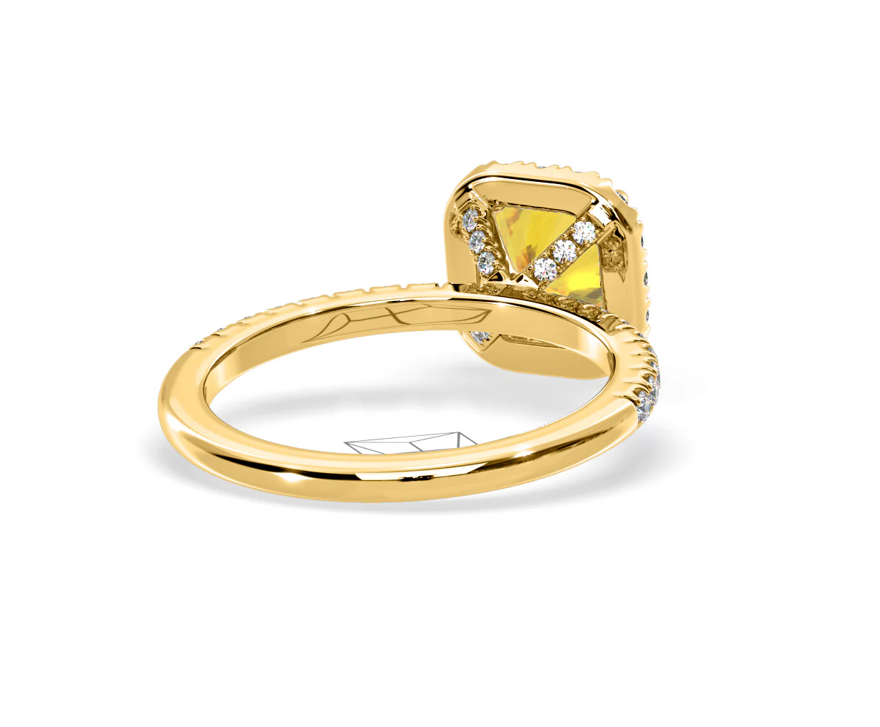 Beatrice Yellow Lab Diamond 1.65ct Cushion Halo Ring in 18K Yellow Gold- Elara Collection - Image 52