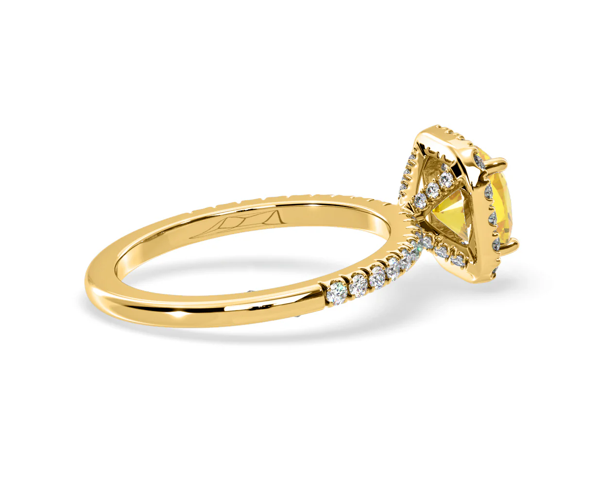 Beatrice Yellow Lab Diamond 1.65ct Cushion Halo Ring in 18K Yellow Gold- Elara Collection - Image 61