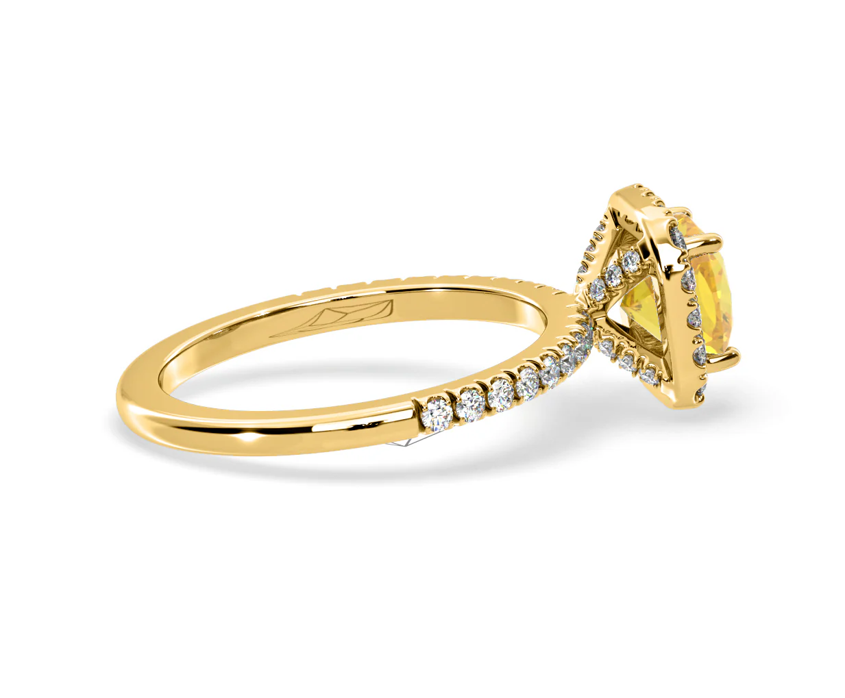 Beatrice Yellow Lab Diamond 1.65ct Cushion Halo Ring in 18K Yellow Gold- Elara Collection - Image 63