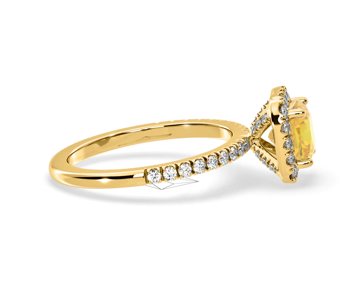 Beatrice Yellow Lab Diamond 1.65ct Cushion Halo Ring in 18K Yellow Gold- Elara Collection - Image 67