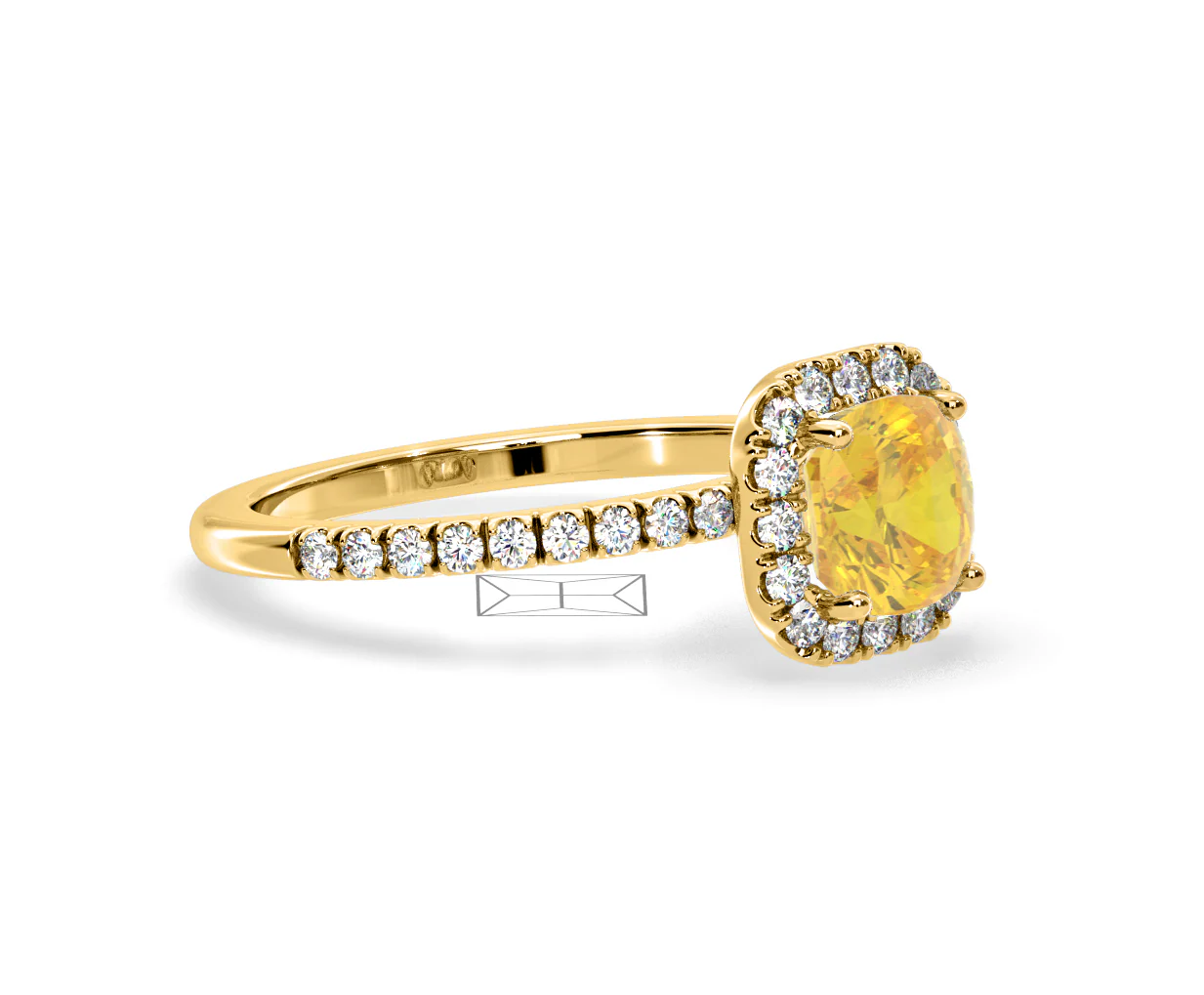 Beatrice Yellow Lab Diamond 1.65ct Cushion Halo Ring in 18K Yellow Gold- Elara Collection - Image 76