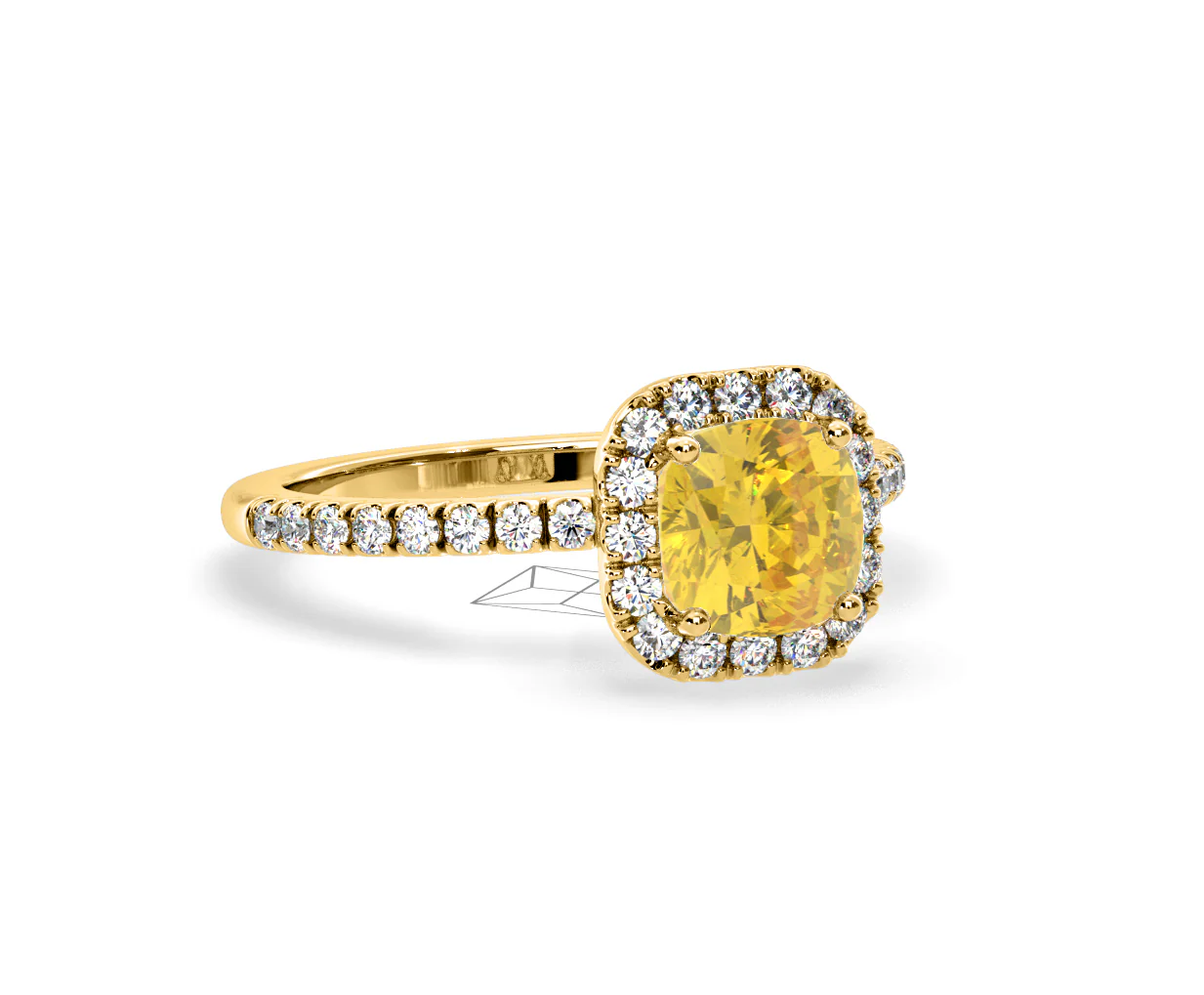 Beatrice Yellow Lab Diamond 1.65ct Cushion Halo Ring in 18K Yellow Gold- Elara Collection - Image 81