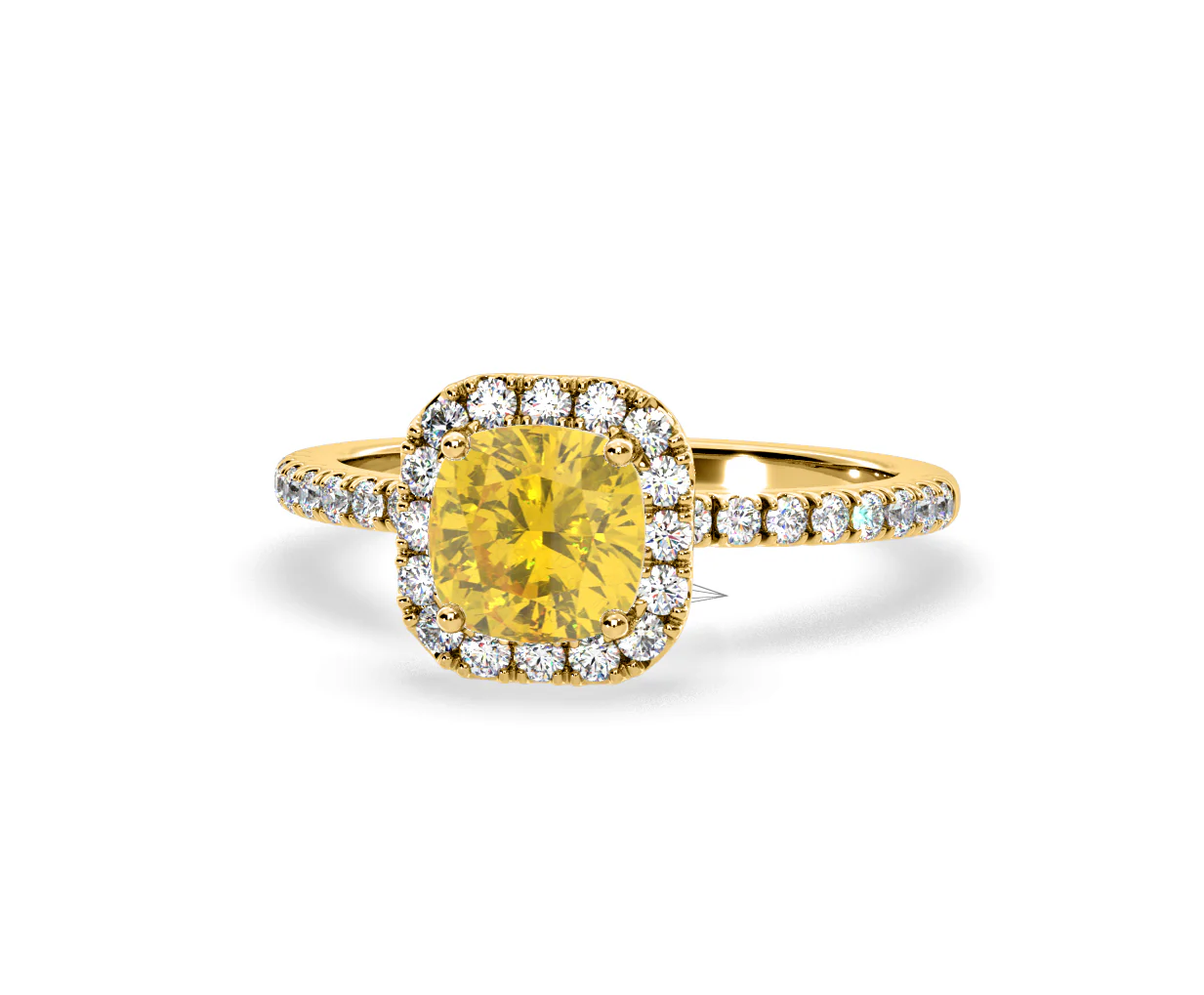 Beatrice Yellow Lab Diamond 1.65ct Cushion Halo Ring in 18K Yellow Gold- Elara Collection - Image 9