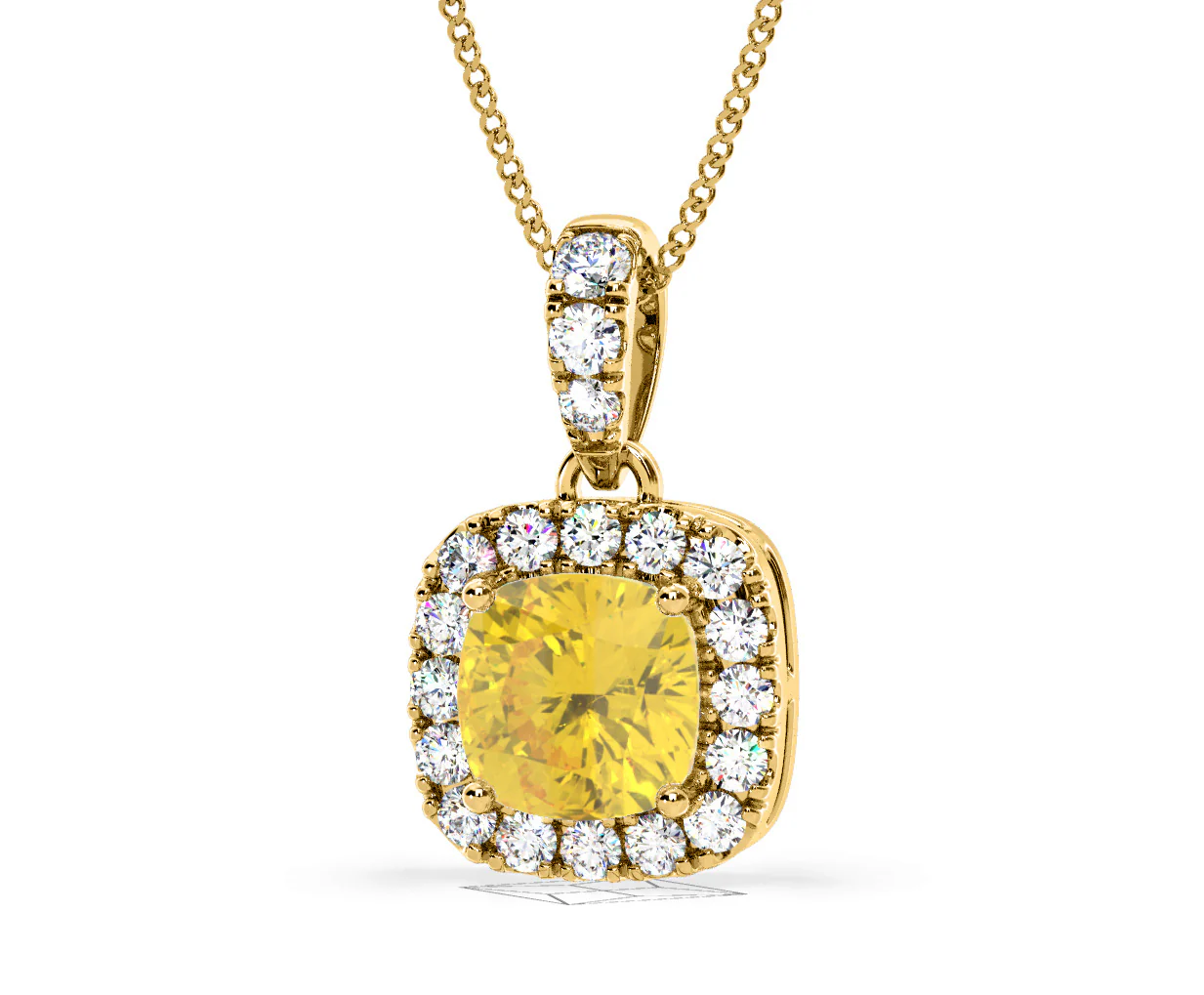 Beatrice Yellow Lab Diamond Cushion Cut Necklace 1.38ct in 18K Gold - Elara Collection - Image 13