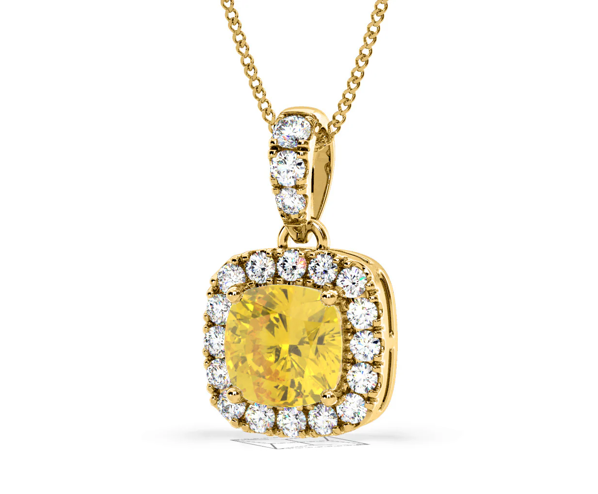 Beatrice Yellow Lab Diamond Cushion Cut Necklace 1.38ct in 18K Gold - Elara Collection - Image 14