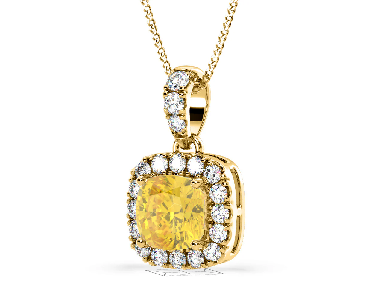 Beatrice Yellow Lab Diamond Cushion Cut Necklace 1.38ct in 18K Gold - Elara Collection - Image 16